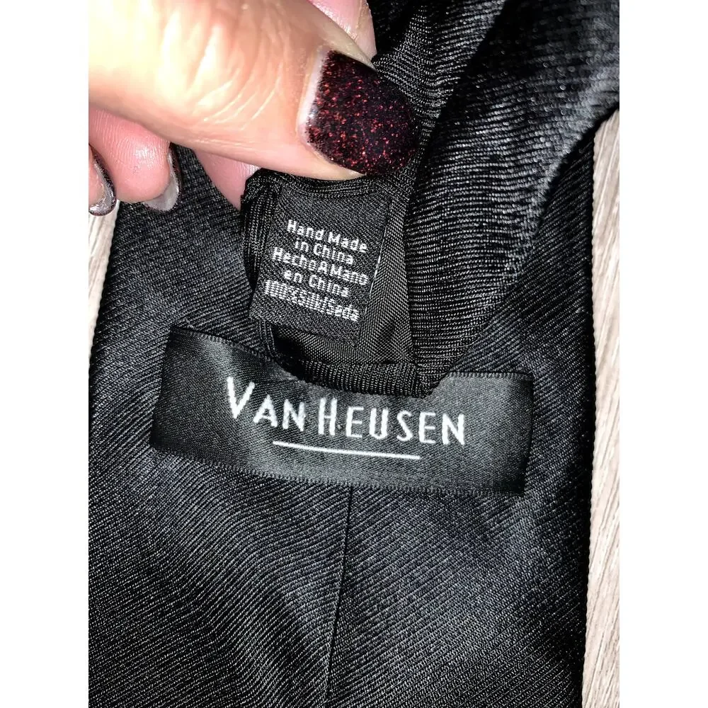 Van Heusen‎ Men's Silk Tie Set 3pc Striped Designer Formal Wedding